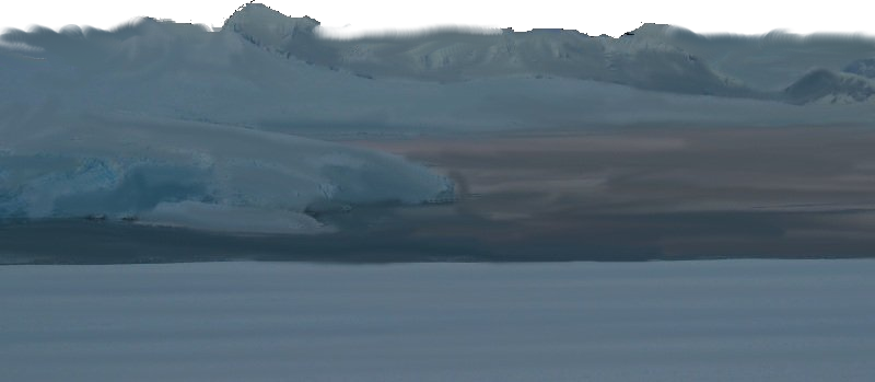 Icy platform landscape with the Magicor penguin